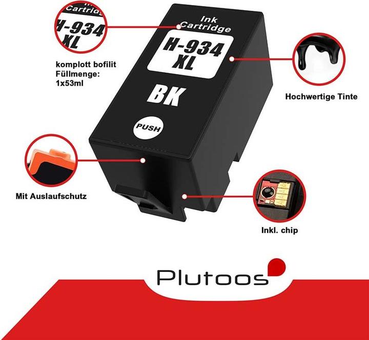 Produktbild Plutoos HP 934XL HP 935XL Patronen XXL kompatibel, 4er Farbset (C, M, Y, BK)