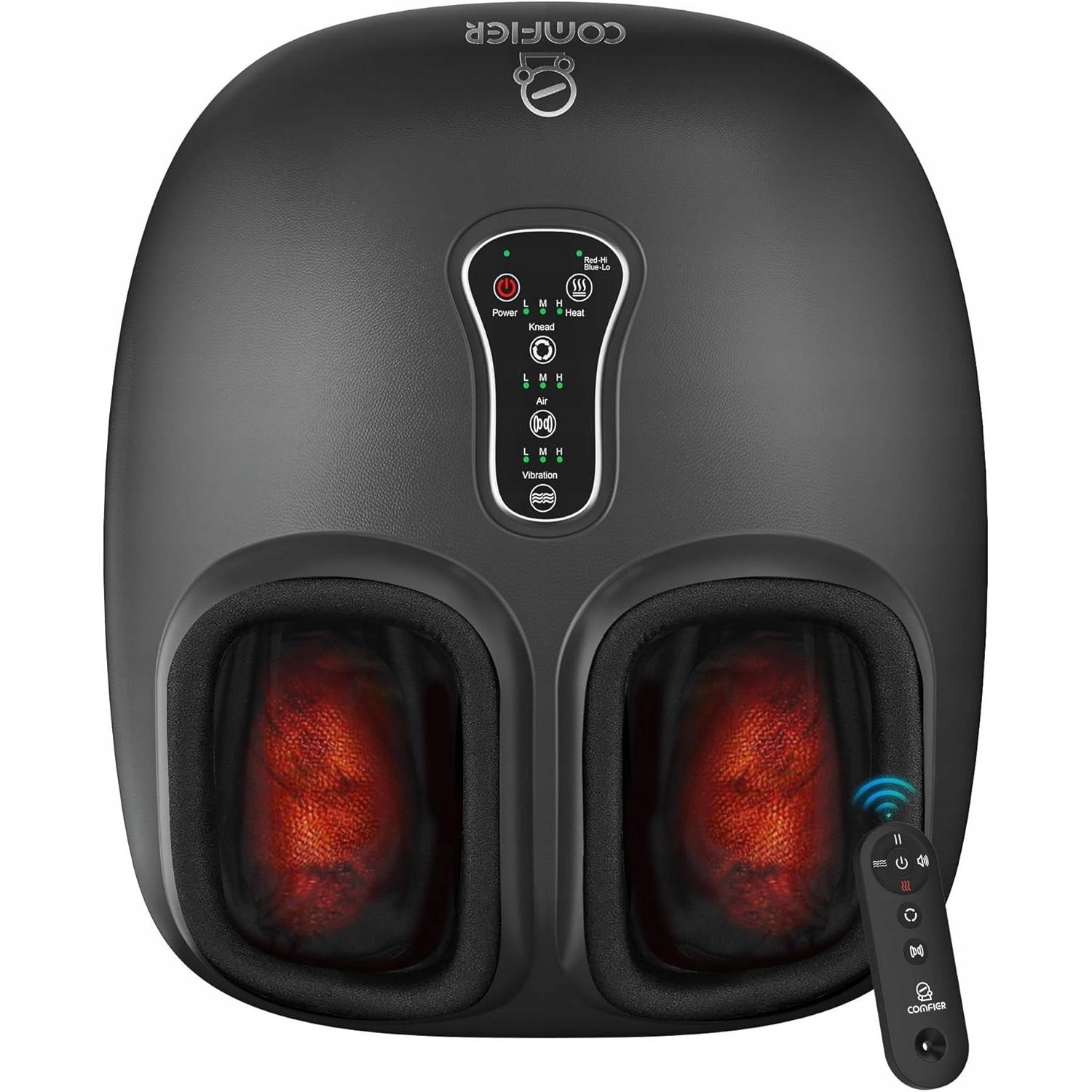 Comfier, Massagegerät, Fussmassagegerät mit Fernbedienung, Wärme, Kompression, Vibration und Shiatsu