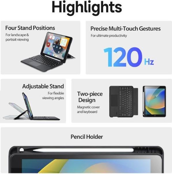 Image du produit Dux Ducis Étui pour clavier de la série DK (ING. Int., iPad 7, iPad 8, IPad 9)