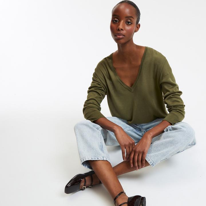 Produktbild La Redoute Collections Pullover mit V-Ausschnitt (M)