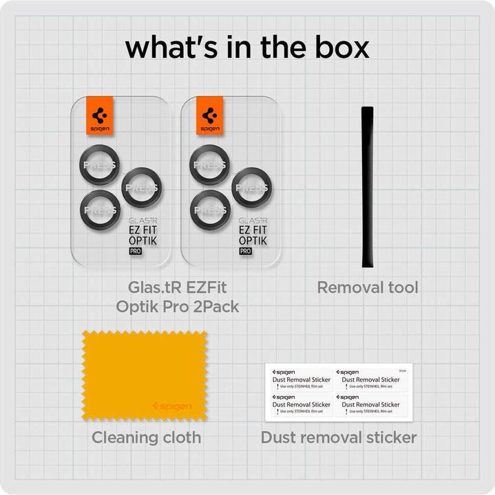 Produktbild Spigen Glass tR EZ Fit Optik Pro 2er-Pack, kristallklar – iPhone 15 Pro/15 Pro Max (2 Stück, Apple iPhone 14 Pro, Apple iPhone 17 Pro Max, Apple iPhone 15 Pro, Apple iPhone 16 Pro Max, Apple iPhone 17 Pro, Apple iPhone 16 Pro, Apple iPhone 14 Pro Max, Apple iPhone 15 Pro Max)