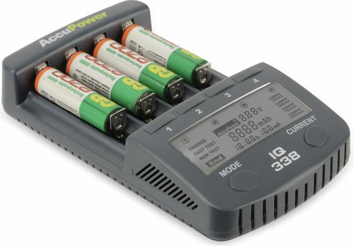 Immagine prodotto AccuPower Caricabatterie per celle tonde NiCd, NiM (14500, 18650, AA, CR123A, Batteria + Caricabatterie)
