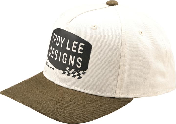 Produktbild Troy Lee Designs Curved Snapback Cap, Stamp, vintage white/olive, one size