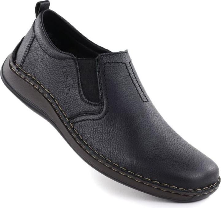 Image du produit Rieker Schwarze Herren-Slipper aus Leder (43)