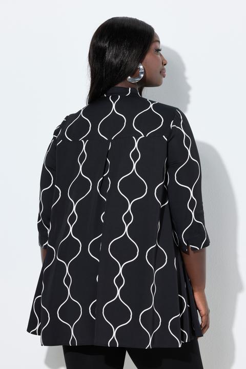 Actual product image Ulla Popken Ogee Print Satin Tunic (54)
