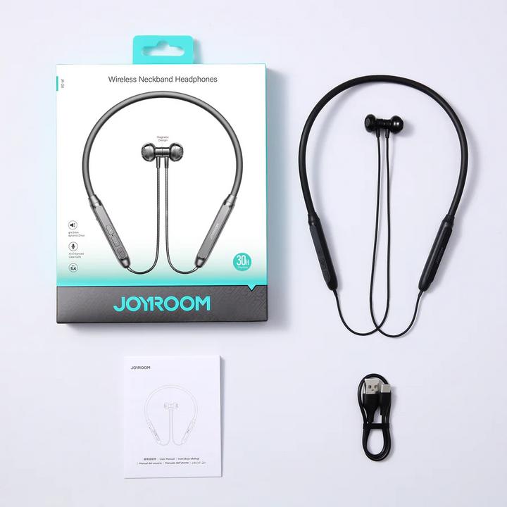 Immagine prodotto Joyroom Cuffie Bluetooth magnetiche Auricolari sportivi da collo 14,2 mm - Nero (30 h, Cablato)