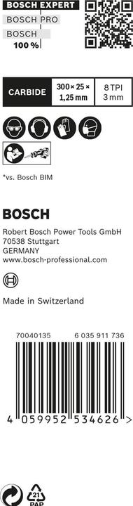 Produktbild Bosch Professional Zubehör EXPERT ‘Thick Tough Metal’ S 1255 CHC Säbelsägeblatt, 10 Stück