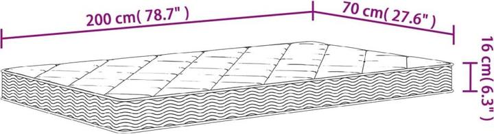 Image du produit vidaXL Jessalin (120 x 200 cm, Noyau de mousse)