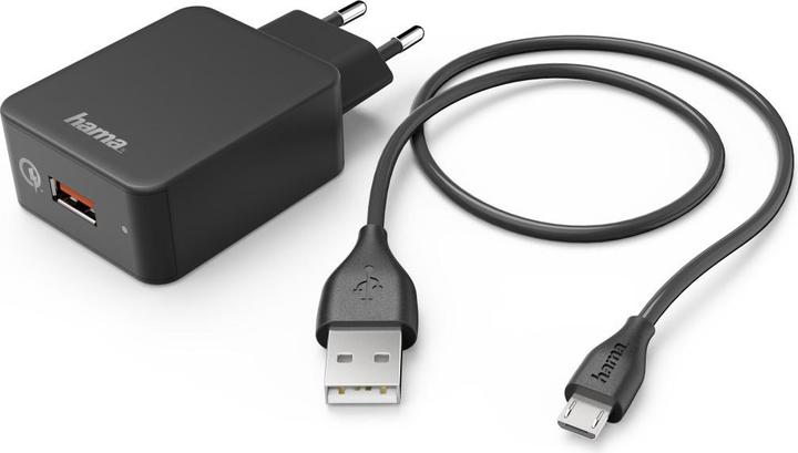 Produktbild Hama Ladeset, Micro USB, Ladegerät QC 3.0 + Micro-USB-Kabel, 1,5 m, Schwarz (19.50 W, 1 Port)