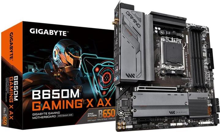Produktbild Gigabyte Mainboard||AMD B650|SAM5|MicroATX|Memory DDR5|Memory slots 4|1xPCI-Express 3.0 1x|1xPCI-Express 4.0 (AM5, mATX)