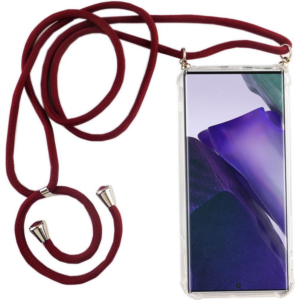 Thumbnail - König Design Handykette für Samsung Galaxy Note 20 Ultra Hülle mit Band zum umhängen Rot Neu, Handykette, Transparent