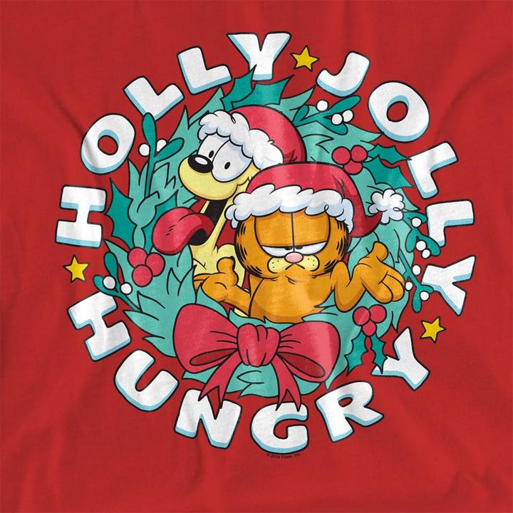 Actual product image Garfield Womens/Ladies Holly Jolly Hungry Odie Christmas T-Shirt (XXL)