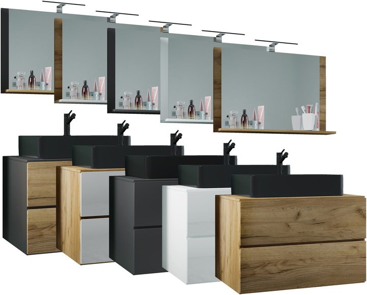 Produktbild VCM 3-tlg Waschtisch Badmöbel Lendas 80 cm M