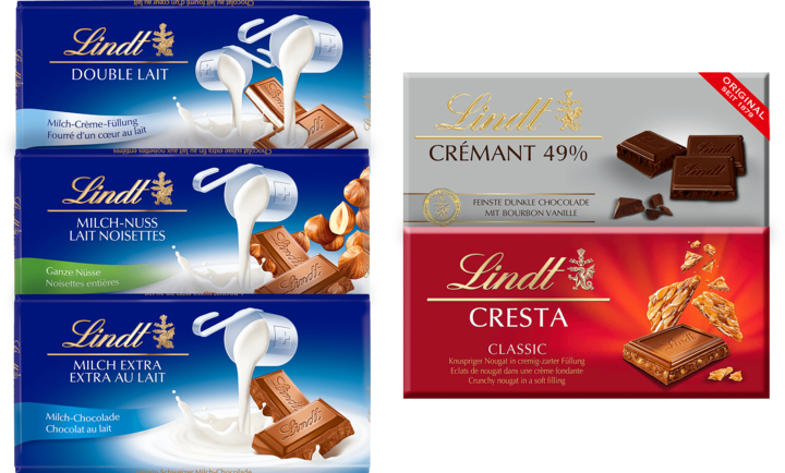 Image du produit Lindt Tablettes de chocolat Assorties Swiss Classics 5x100g (100 g)