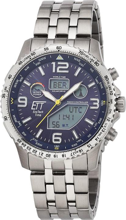Produktbild ETT EGT-11575-31M Herrenuhr Solar Titan Funkuhr 43mm 10ATM (Funkuhr, 43 mm)