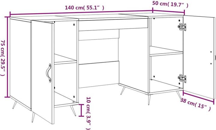 Immagine prodotto vidaXL Schreibtisch (50 x 140 x 75 cm)