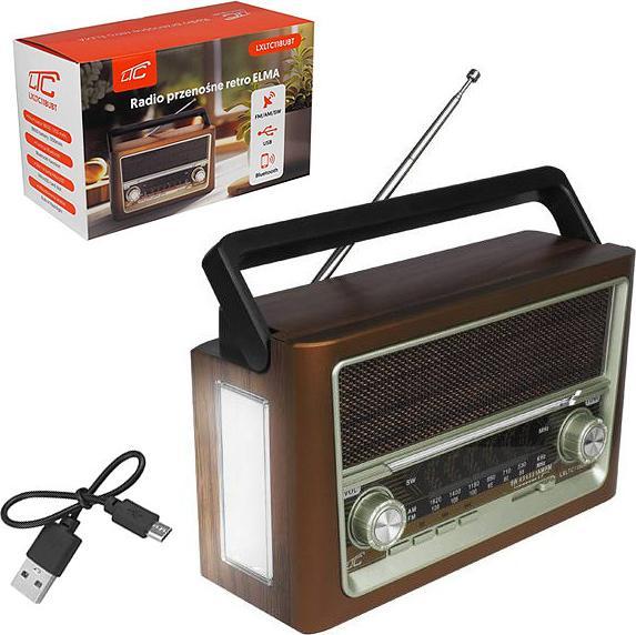 Actual product image LTC Elma Retro-Tragbares Radio 118ubt Fm/Am/Sw USB Bluetooth Lxltc118ubt (AM, FM, Bluetooth)