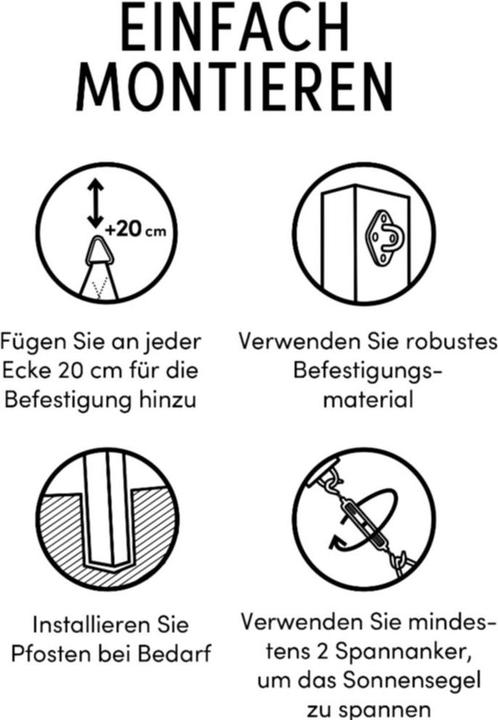 Produktbild Platinum Coolfit Sonnensegel 3-Eck, schwarz 90° Bezug aus 285g/m² Polyethylen (HDPE), 500x500x710 cm (710 x 500 cm)