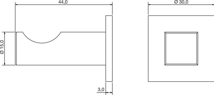 Produktbild Simausrom Mantelhaken Naxos Höhe 30, Breite 30 mm, Aluminium schwarz lackiert