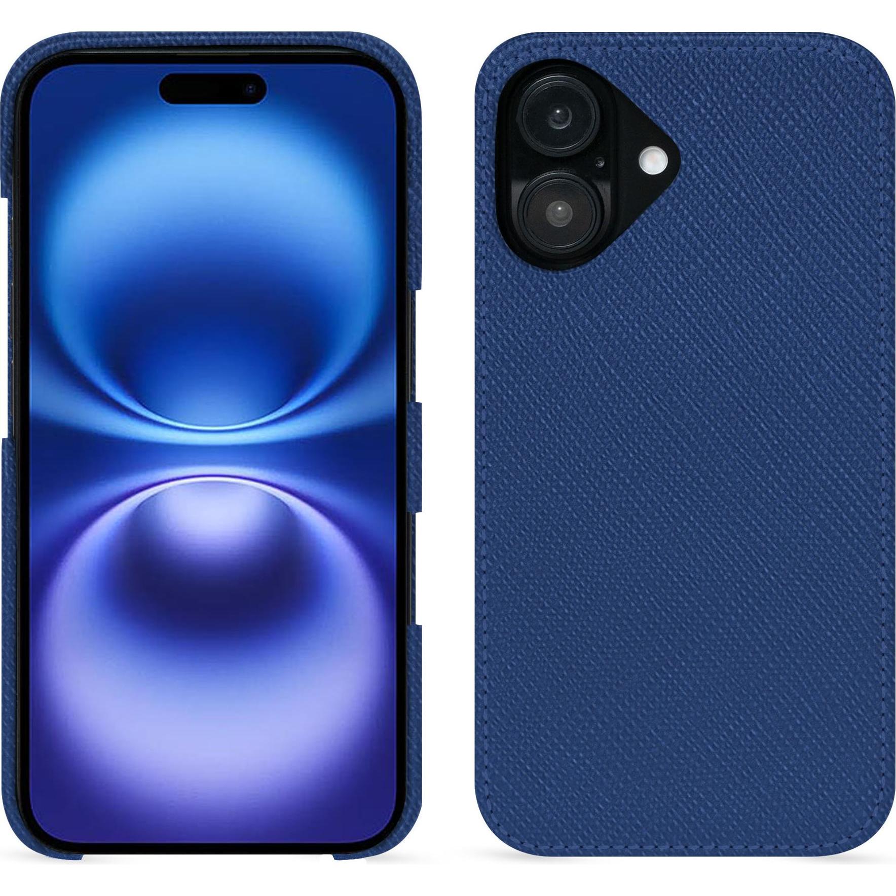 Noreve Lederschutzhülle (Apple iPhone 16), Smartphone Hülle, Blau