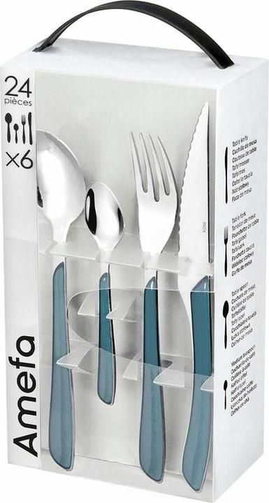Actual product image Amefa Eclat cutlery navy blue metal (24 pcs) (24 Piece, Cutlery set)