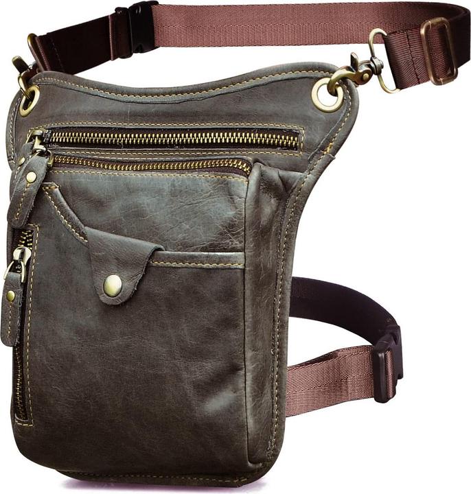 Only-Bags.Store Echtes Leder Tasche Bein Tasche äusseren Bein Tasche Reise Hüfte Tasche Wandern Klettern