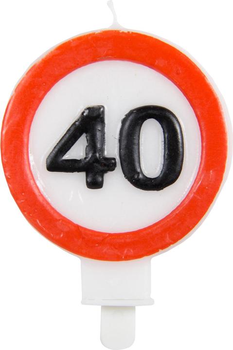 Actual product image Folat Candle 40th Birthday Traffic Sign (1 x)