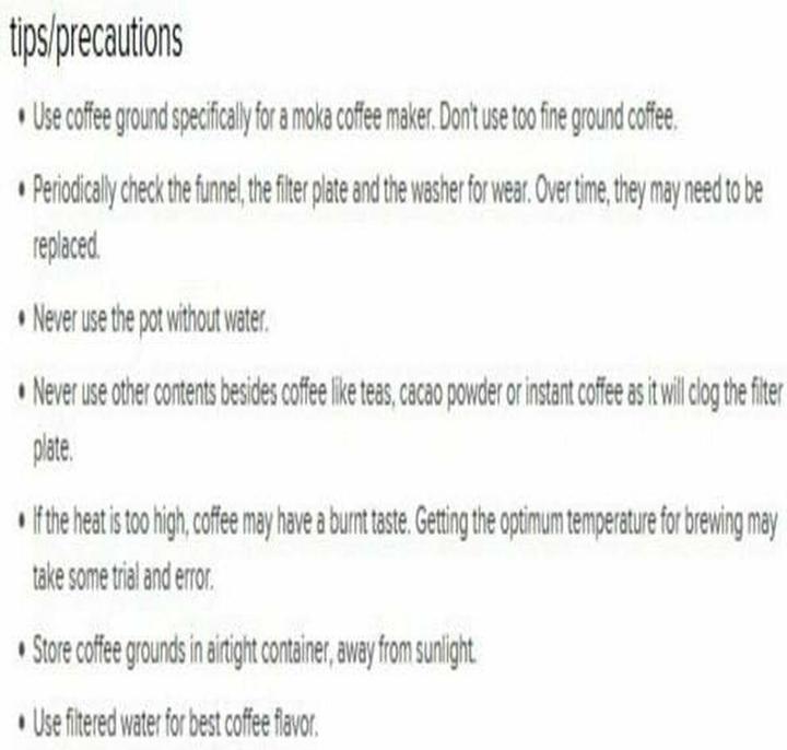 Valori nutrizionali e ingredienti Bialetti Moka 9 tazze (9 Tazze)