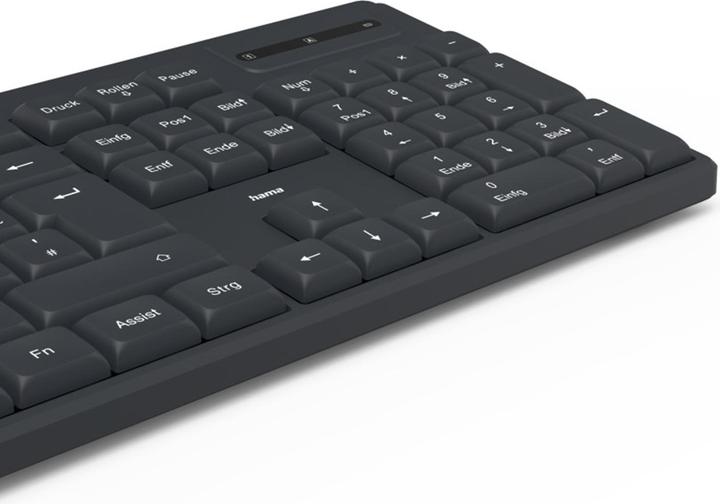 Produktbild Hama Funktastatur WK-200 kabellos Batterie 8 Media-Tasten Schw. QWERTZ (DE, Kabellos)