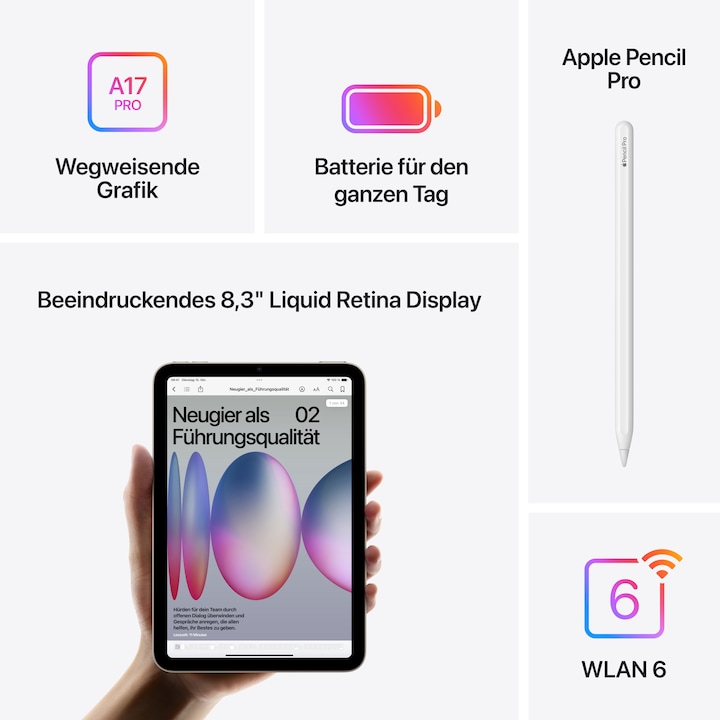 Actual product image Apple iPad mini (2024) (WLAN only, 8.30", 128 GB, Blue)