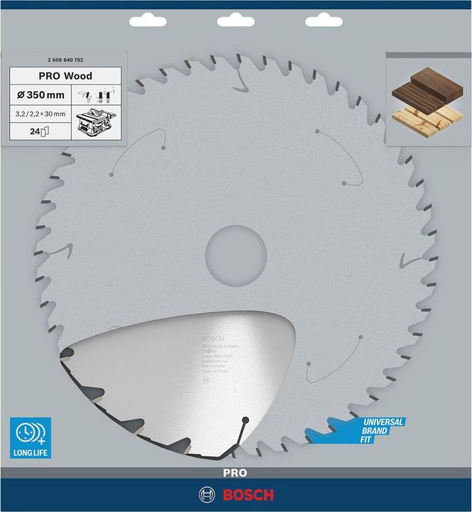 Actual product image Bosch Professional Zubehör PRO Wood circular saw blade, 350 x 3.2 x 30 mm