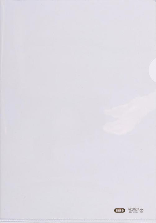 Elba Sichthülle Premium, DIN A4, PVC, glasklar dokumentenecht, transparent, aus PVC-Folie, mit Griffloch (A4, 100x)