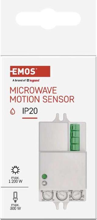 Produktbild Emos Bewegungsmelder (MW-Sensor) IP20 1200W Weiss (15 m)
