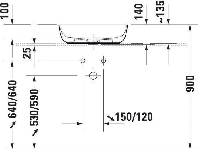 Image du produit Duravit Vasque à poser LUV o ÜL HLB 500x350mm o HL gris satiné (Éviers à poser, 35 cm, 50 cm)