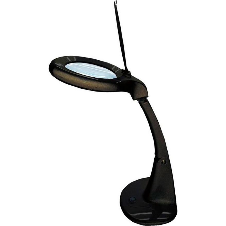 F-Bright, Lampada da tavolo, Led magnifying desk lamp 3x 12x, 4 w 300 lm 6500 k, black, 190 x 380 mm (300 lm)
