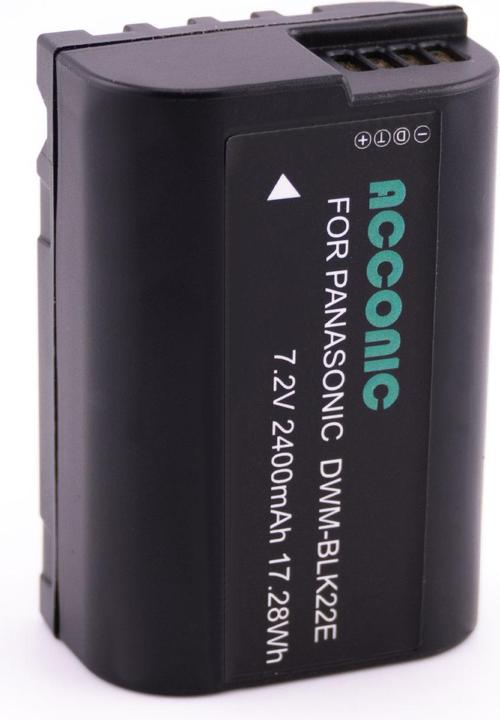 Actual product image Acconic Battery f. Panasonic DMW-BLK22E DMW-BLK22 DC-S5 G9 GH5 GH5S GH6 (Camera battery)