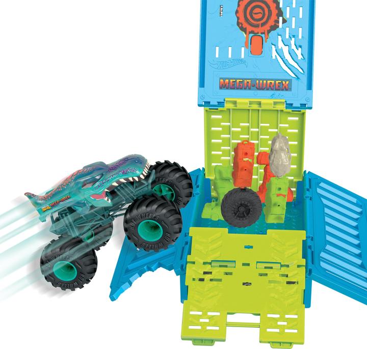 Actual product image Hot Wheels Monster Trucks Mega Wrex Oversized Crash Cage