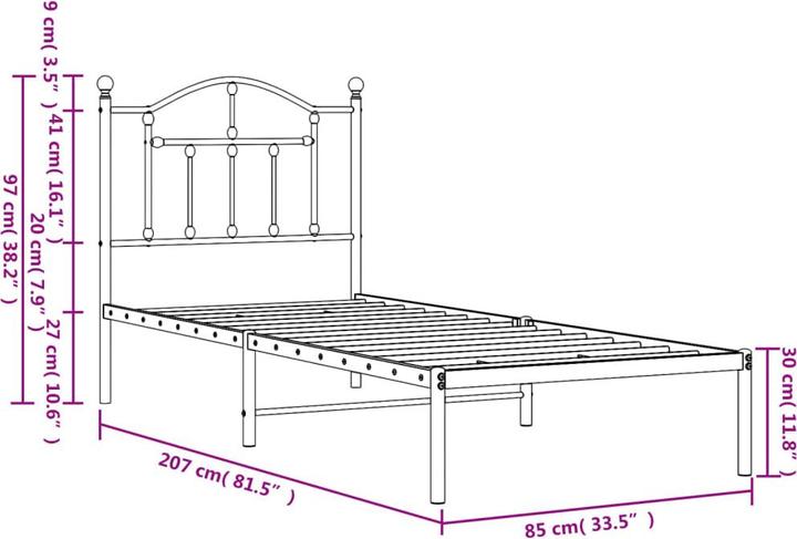 Produktbild vidaXL Bettgestell (80 x 200 cm)