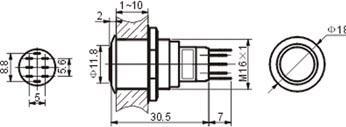 Produktbild Velleman Round Metal Push Button Dpdt 2No 2Nc