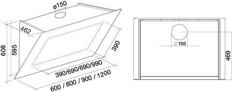 Actual product image Falmec Quasar Design 120 N Black (Wall hood)
