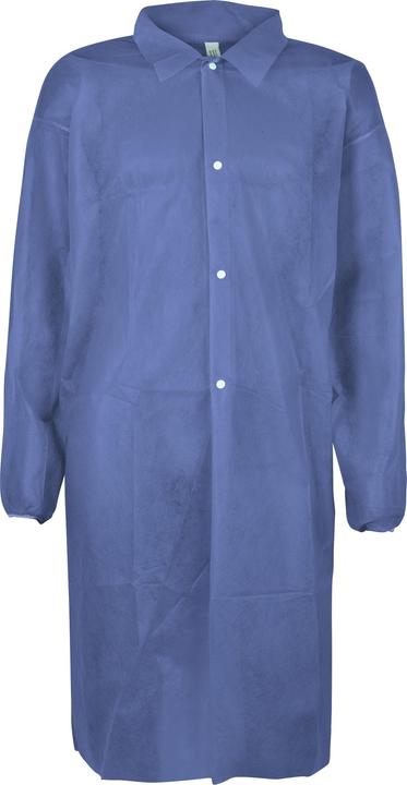 Produktbild Top Swede PP-Kittel, 28 Gr/qm, 4 Druckknöpfe, Kragen, Armgummi, blau, CE CAT.I, VE: 50 Stück (XL)