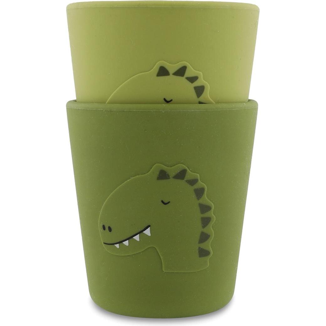 Thumbnail - Trixie, Kindergeschirr + Kinderbesteck, Silikon Becher 2-pack Dino