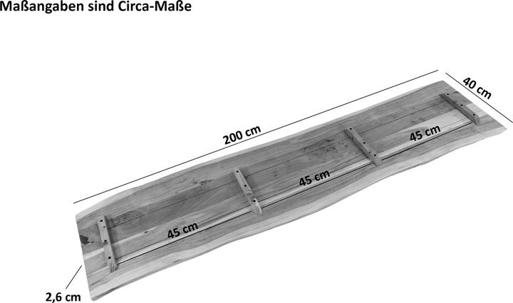 Actual product image SAM CURTIS Baumkante massiv Akazie (200 x 40 cm)