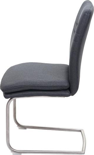 Image du produit Swisshandel24 2x chaise de salle à manger HWC-H70, chaise de cuisine à piétement luge, tissu/textile, inox brossé