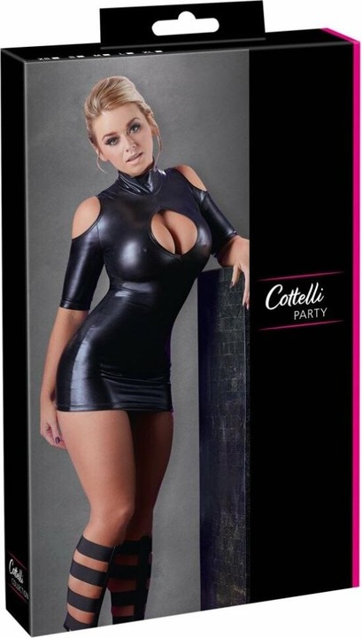 Actual product image Cottelli Collection Wetlook mini dress shoulder free (S)