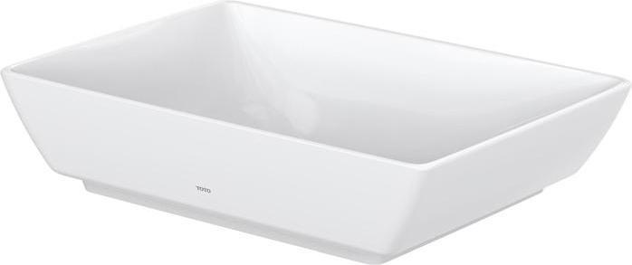 TOTO WU Countertop washbasin 550mm o tap hole with overflow angular white (380 mm, 550 mm)