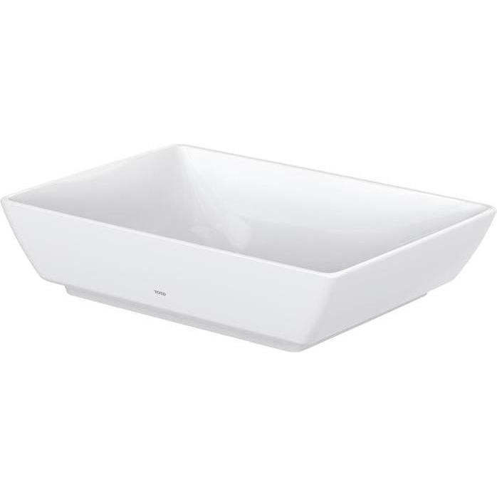 TOTO, Waschbecken, WU Aufsatzwaschtisch 550mm o Hahnloch mit Überlauf eckig weiss (550 mm)