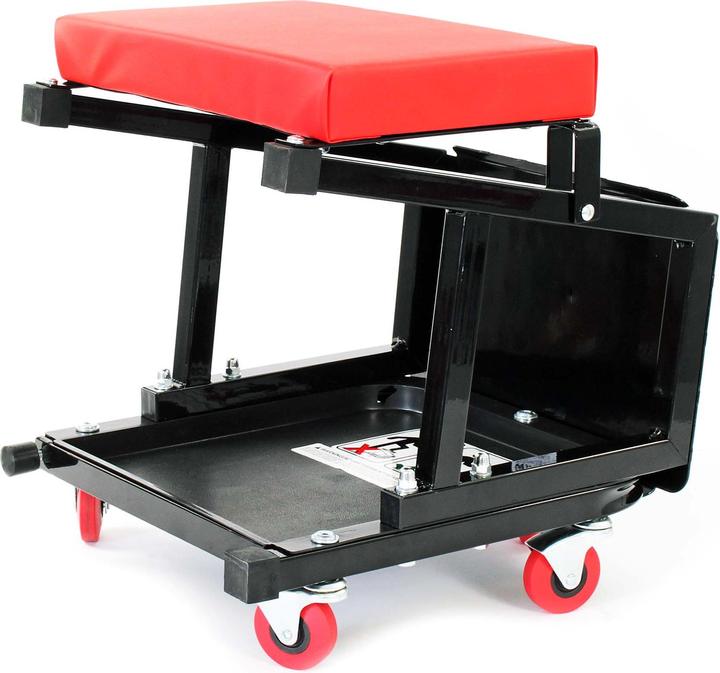 Image du produit Wiltec Tabouret escabeau de mécanicien Servante d’atelier mobile sur roulettes 160kg Plateau outils
