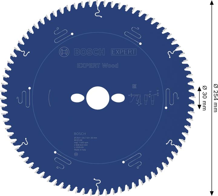 Actual product image Bosch Professional Zubehör Circular saw blade Expert for Wood, 254 x 30 x 2.6 mm, 80