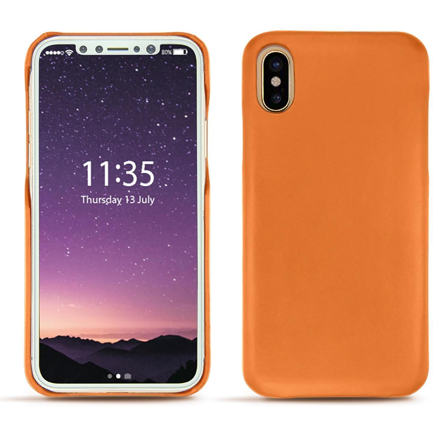 Thumbnail - Noreve Lederschutzhülle (Apple iPhone XS), Smartphone Hülle, Orange
